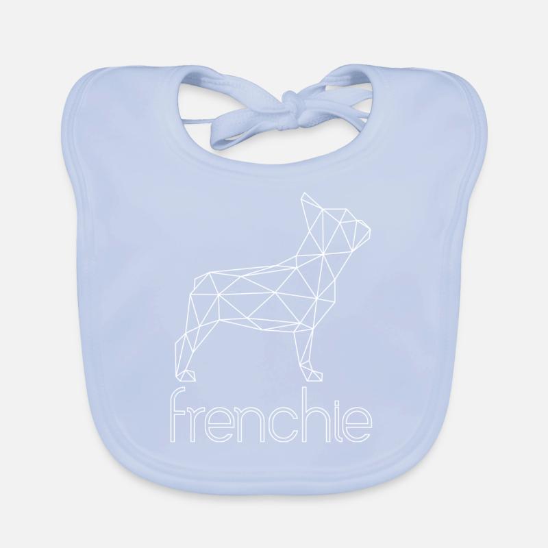 Frenchie géométrique blanc - avec texte Bavoir bio Bébé