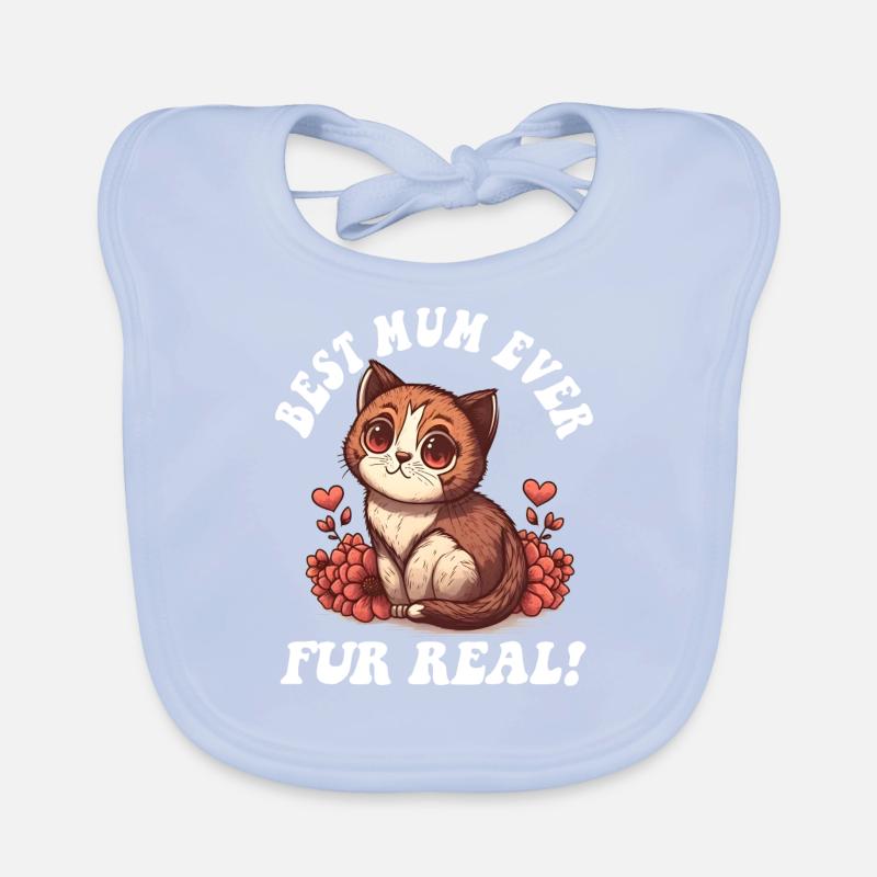 Muttertag mit Katzenfell Echt süßer Muttertag Baby Bio-Lätzchen