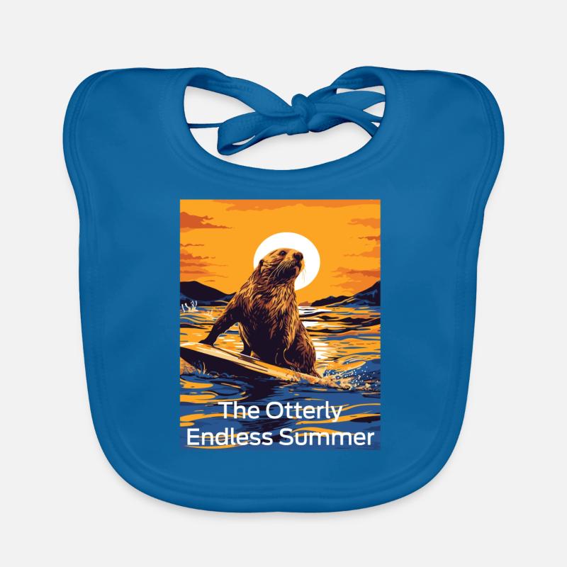 841 Surf Endless Summer Stoked Otter 841 - Bavoir bio Bébé - bleu paon