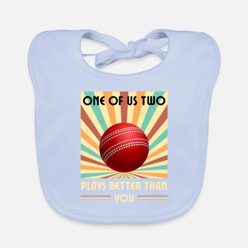 Einer Von Uns Beiden Spielt Besser Als Du Cricket Baby Bio-Lätzchen