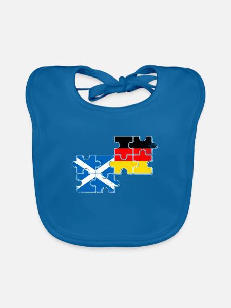 Schottland Deutschland Freunde Flaggen - Baby Bio-Lätzchen - Pfauenblau