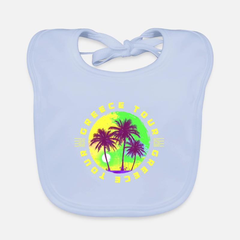 Greece Tour Palm Tree Holidays Organic Baby Bibs