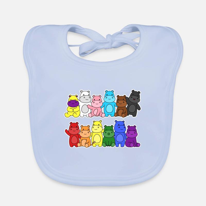 Pride Progress Flag Hippos Equality Organic Baby Bibs