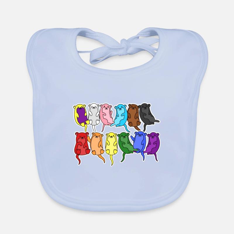 Pride Progress Flag Otter Equality Organic Baby Bibs