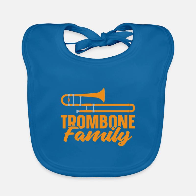 Trombone - Bavoir bio Bébé - bleu paon