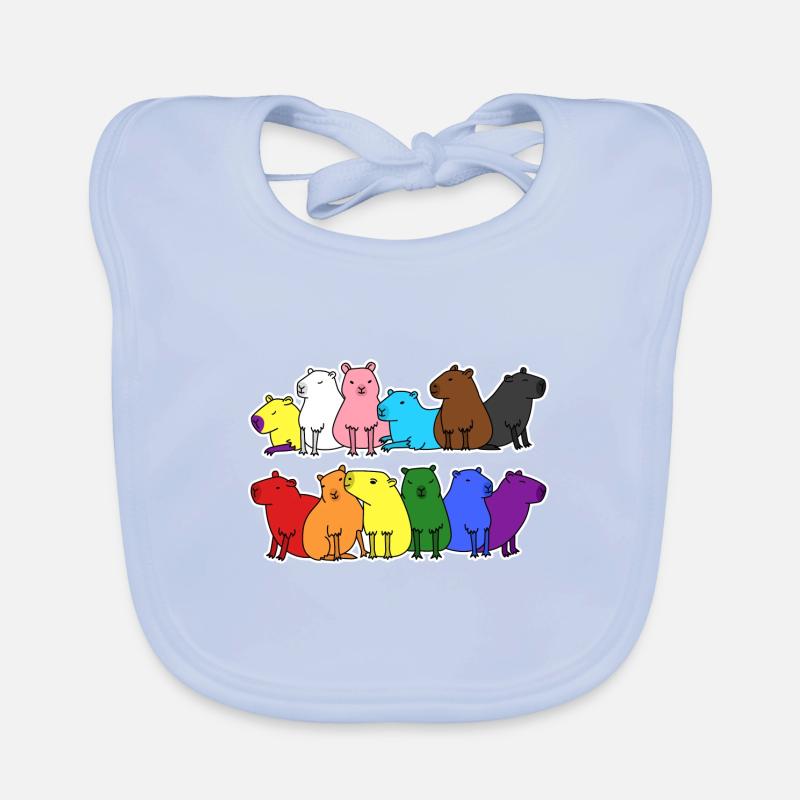 Fierté Progrès Flag Capybara Egalité Bavoir bio Bébé