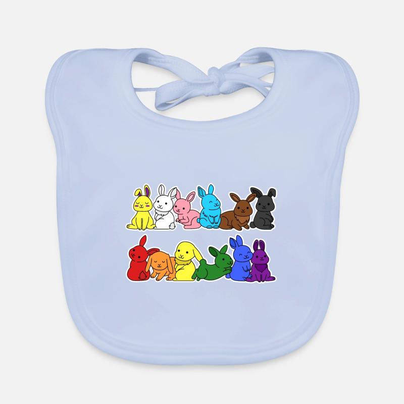 Pride Progress Flag Rabbit Equality Organic Baby Bibs