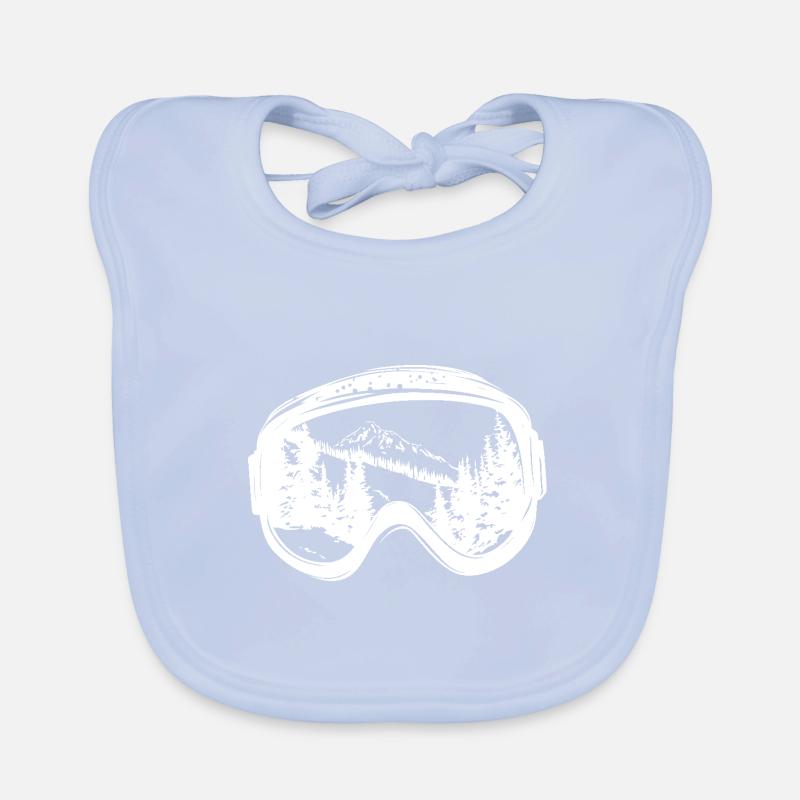 Ski Goggles Piste Mountains Organic Baby Bibs
