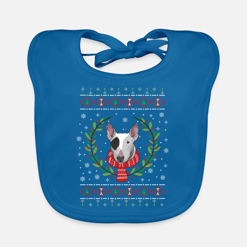 Cadeau de pull de Noël laid Bull Terrier Bavoir bio Bébé