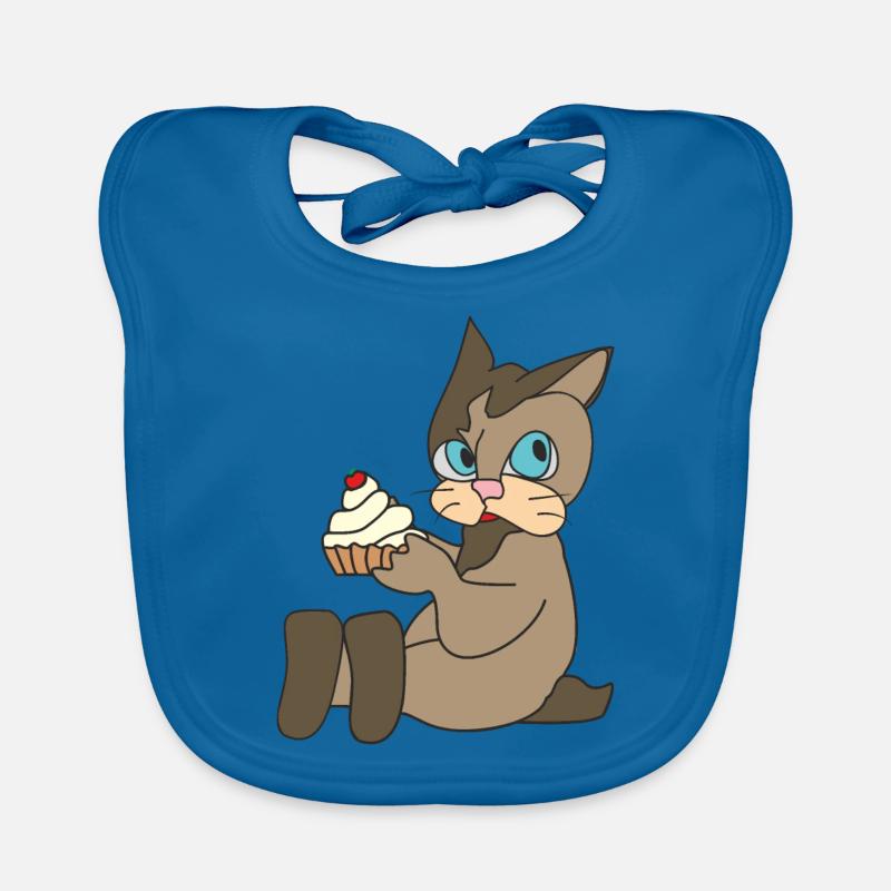 Chat avec cupcake Bavoir bio Bébé