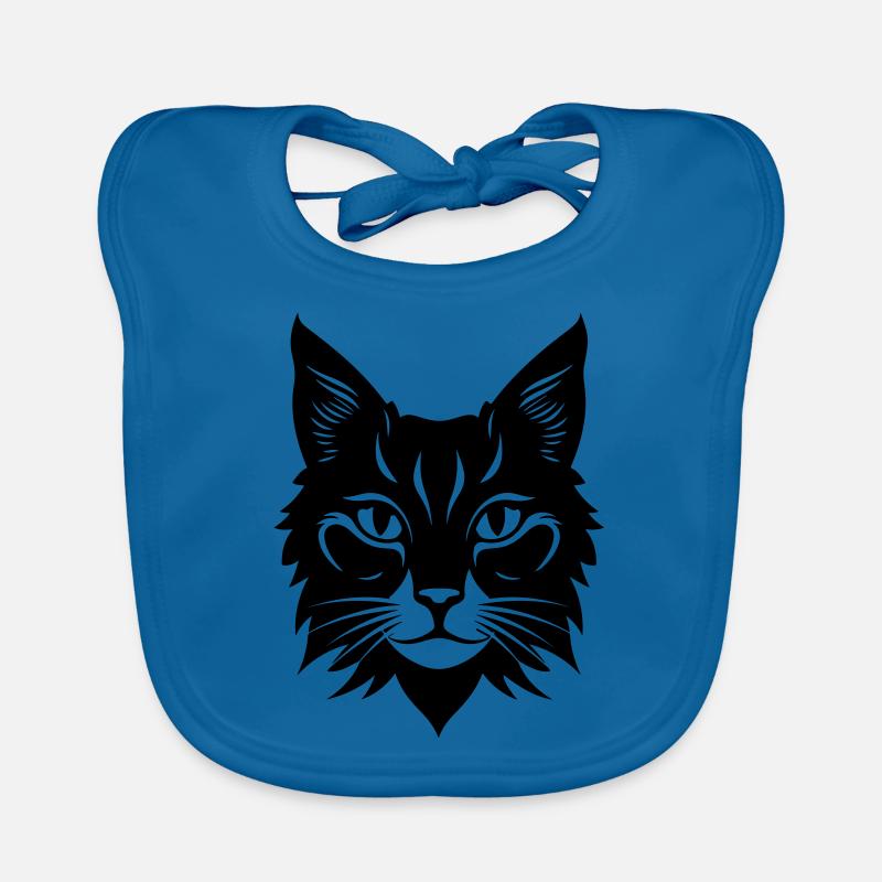 Tête de Portrait de chat Bavoir bio Bébé