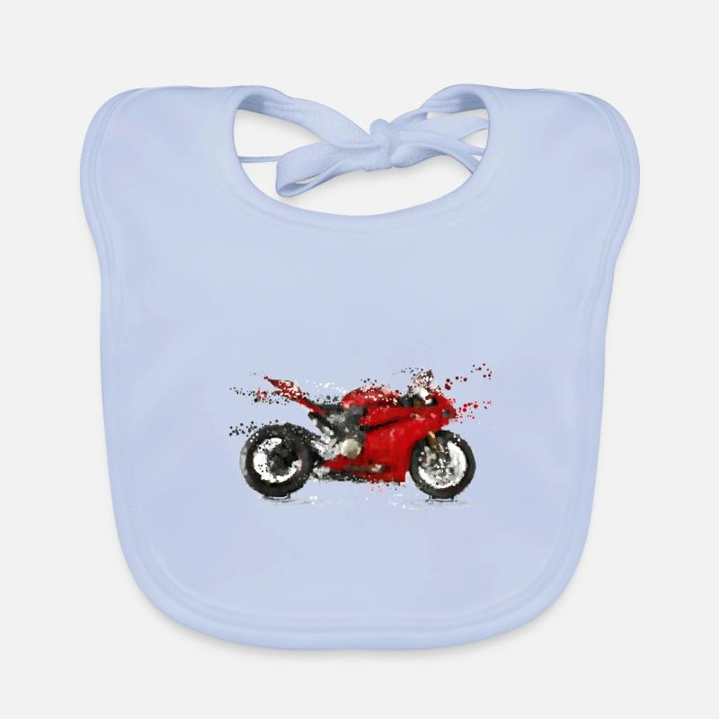 Rote Motorrad Baby Bio-Lätzchen