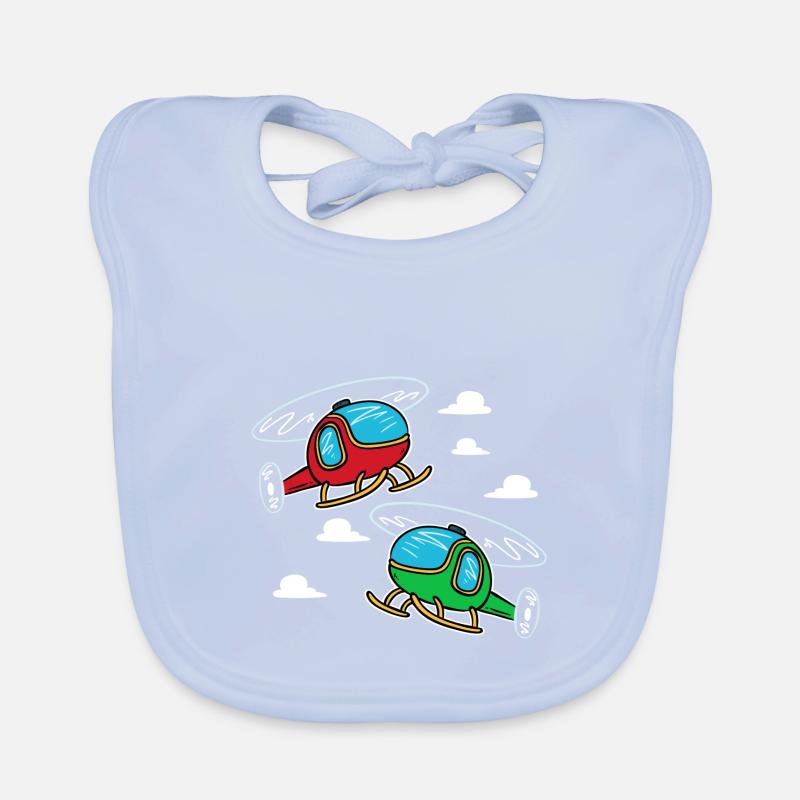 two small helicopters | pilot Organic Baby Bibs