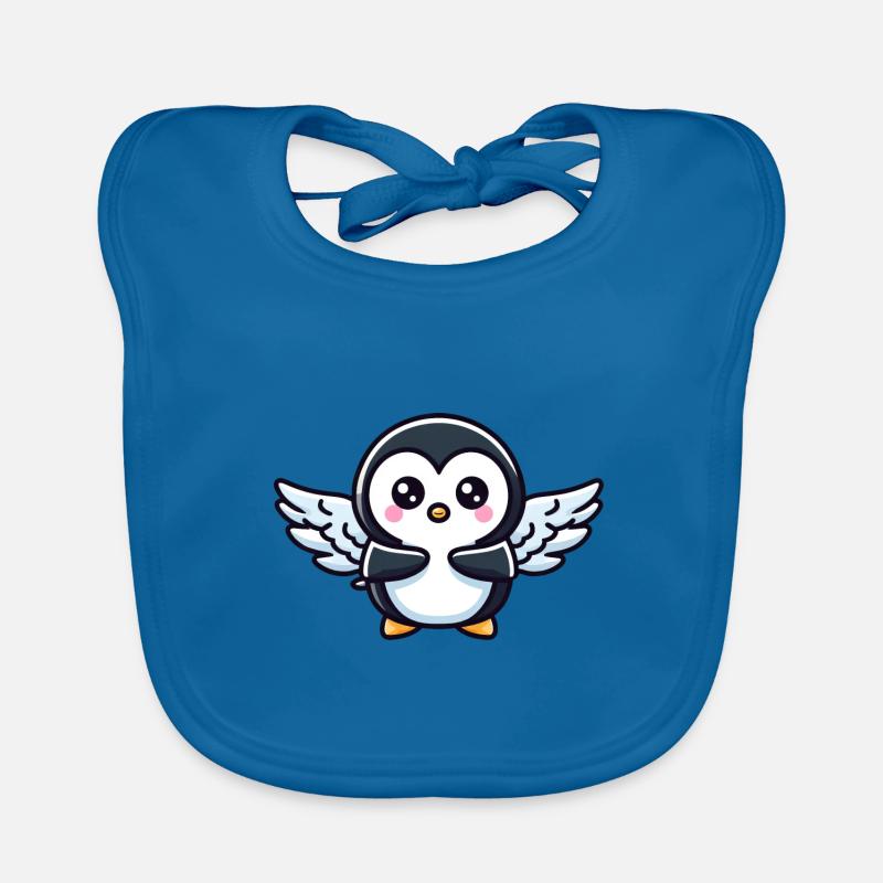 Celestial penguin flapping wings in the freezing cold Organic Baby Bibs