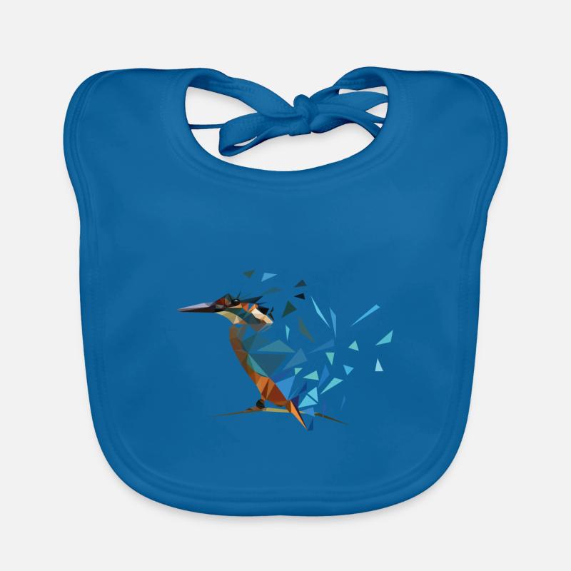 Eisvogel - Baby Bio-Lätzchen - Pfauenblau