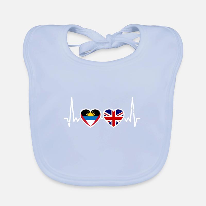 Antigua and Barbuda Great Britain Flag Organic Baby Bibs