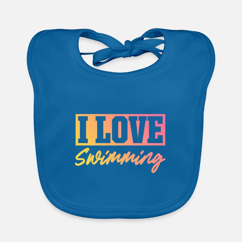 Ich liebe Schwimmen Baby Bio-Lätzchen