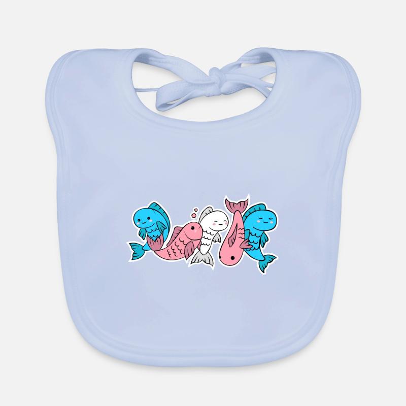 Conception de poisson trans Flag pour les personnes trans Bavoir bio Bébé