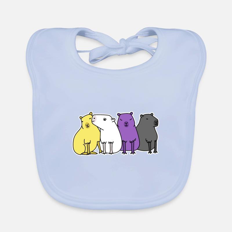 Nonbinary Flag Capybara Design for Proud Enbys Organic Baby Bibs