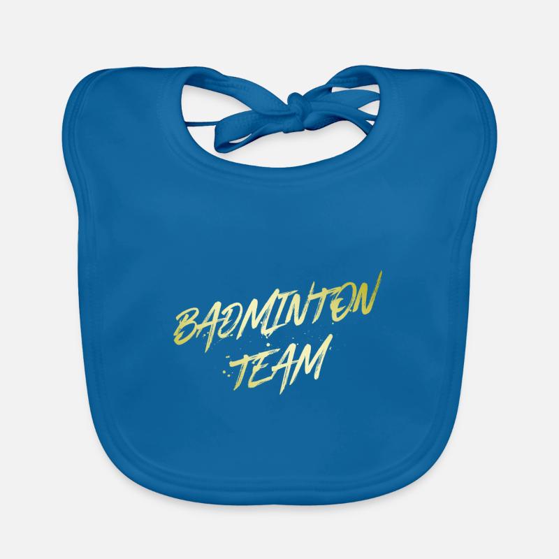 Équipe de badminton - Bavoir bio Bébé - bleu paon