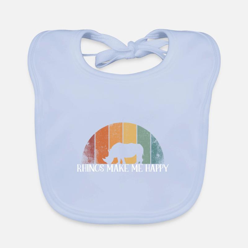 Rhinos make me happy Organic Baby Bibs