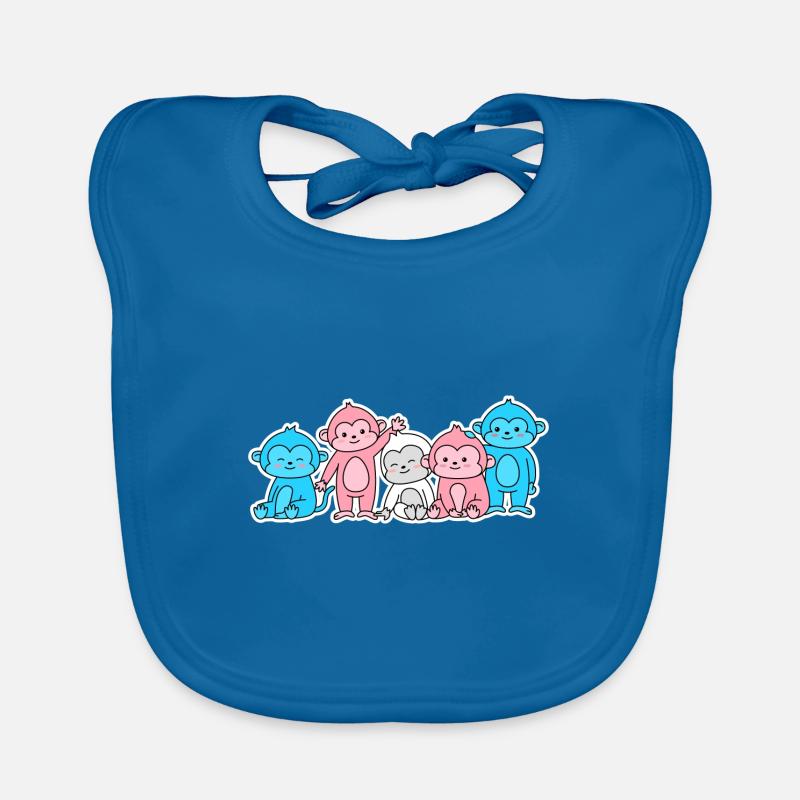 Conception de singe de drapeau trans pour les personnes trans Bavoir bio Bébé