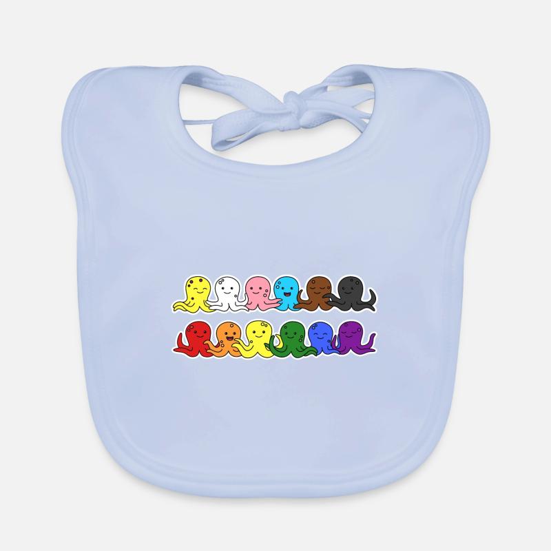 Pride Progress Flag Octopus Equality Organic Baby Bibs