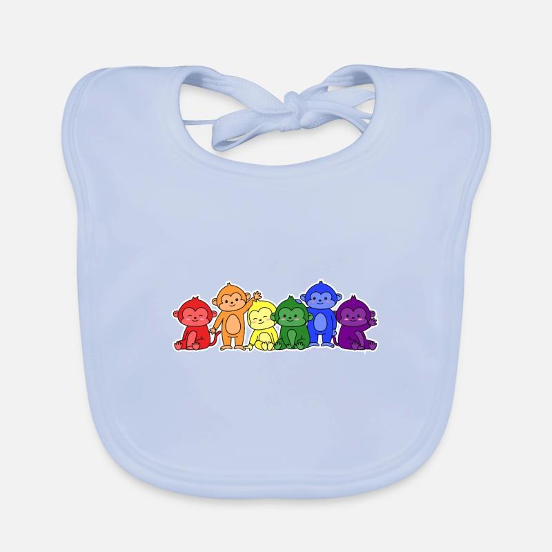 Conception de singe de drapeau LGBT + pour les personnes LGBT + Bavoir bio Bébé