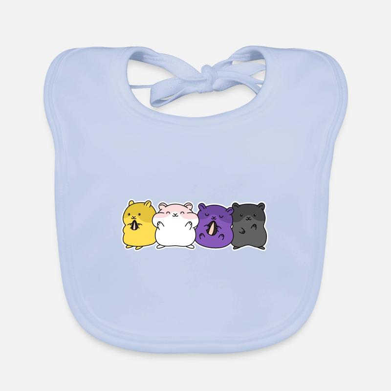 Non-binary flag hamster design for Enbys Organic Baby Bibs