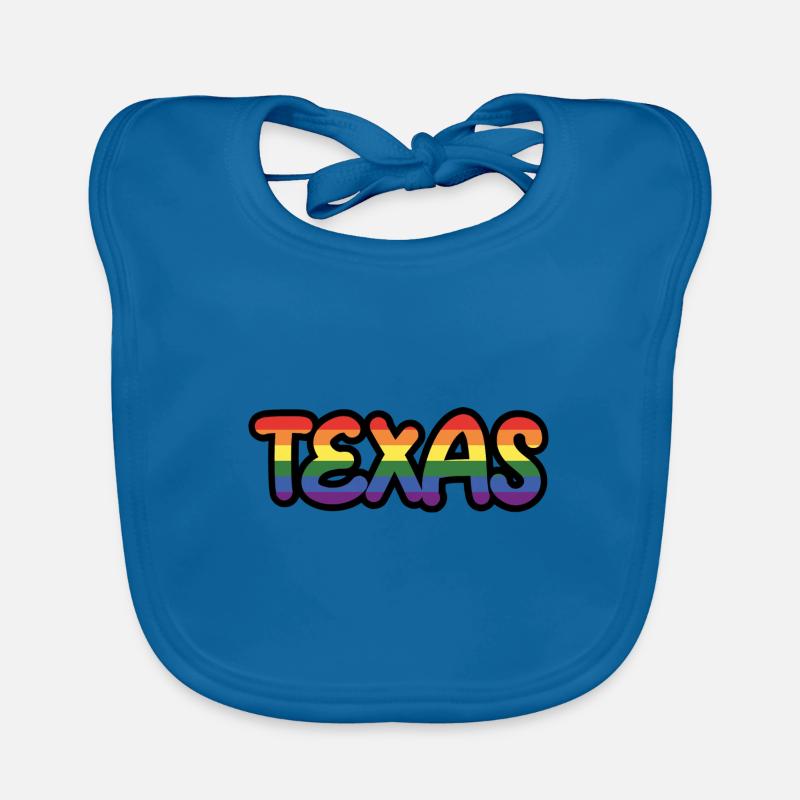 Texas Rainbow Pride Design für stolze LGBT+ Baby Bio-Lätzchen