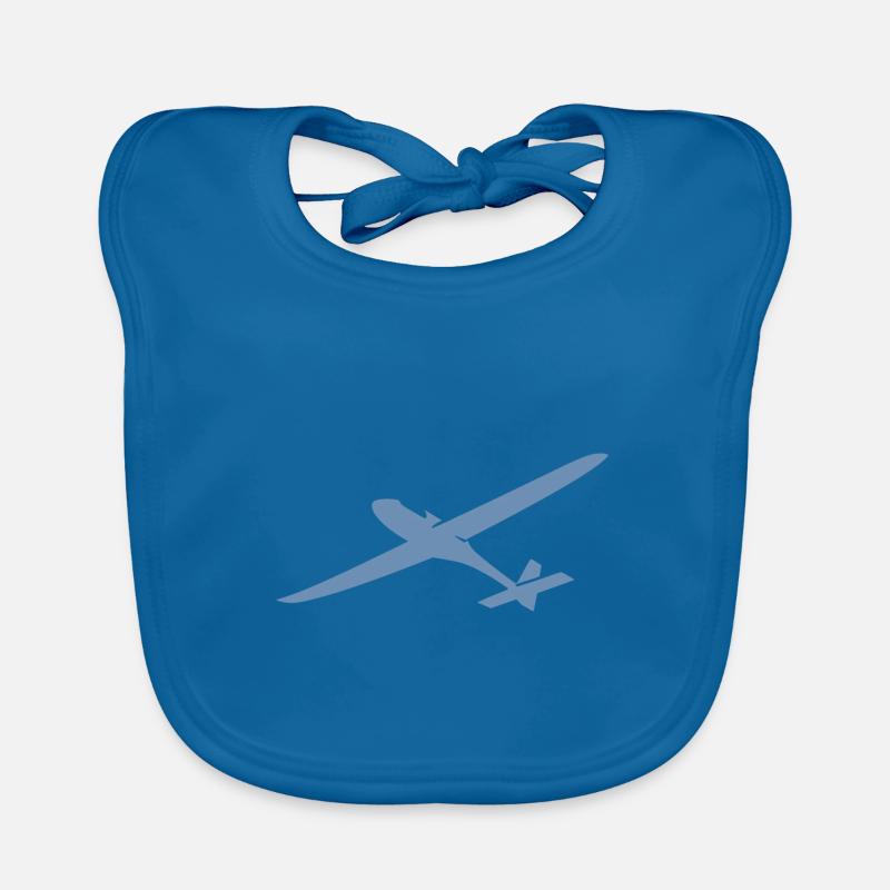 Sky Glider : Silhouette d’un planeur - Bavoir bio Bébé - bleu paon