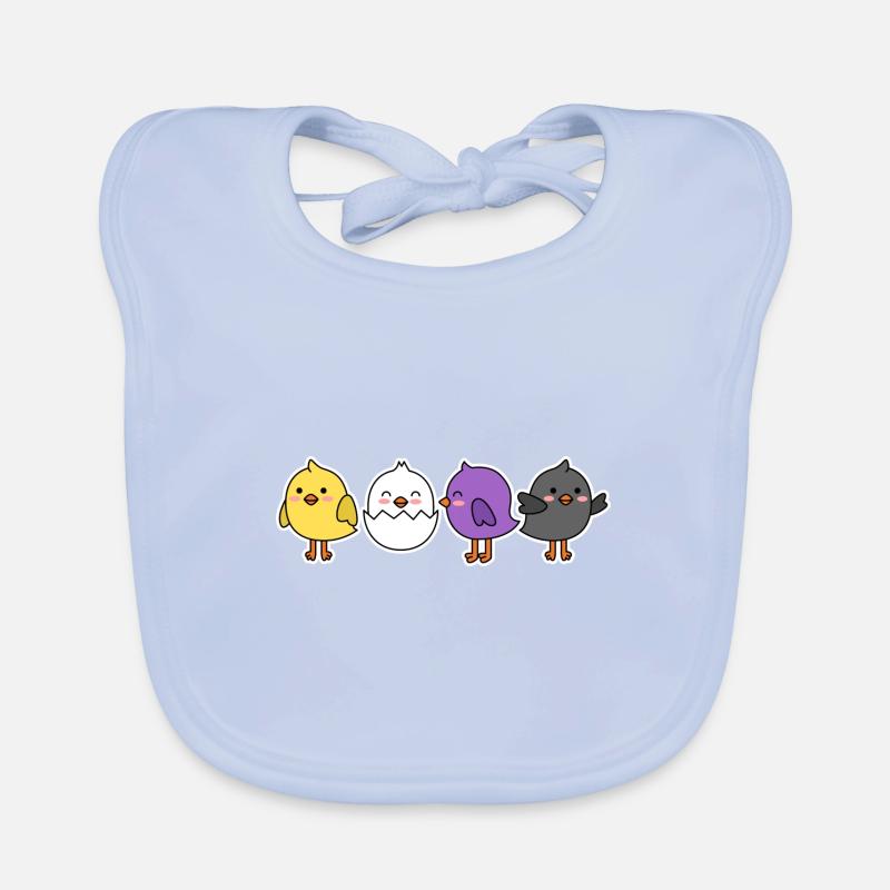 Nonbinary Flag Chick Design for Proud Enbys Organic Baby Bibs