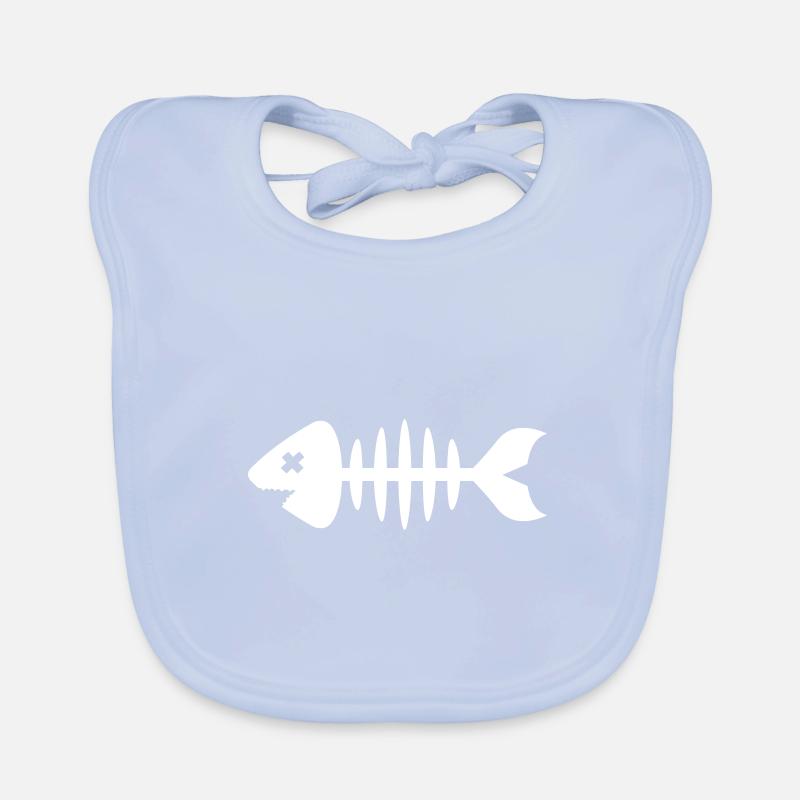 Fish Symbol Bone Bone Organic Baby Bibs