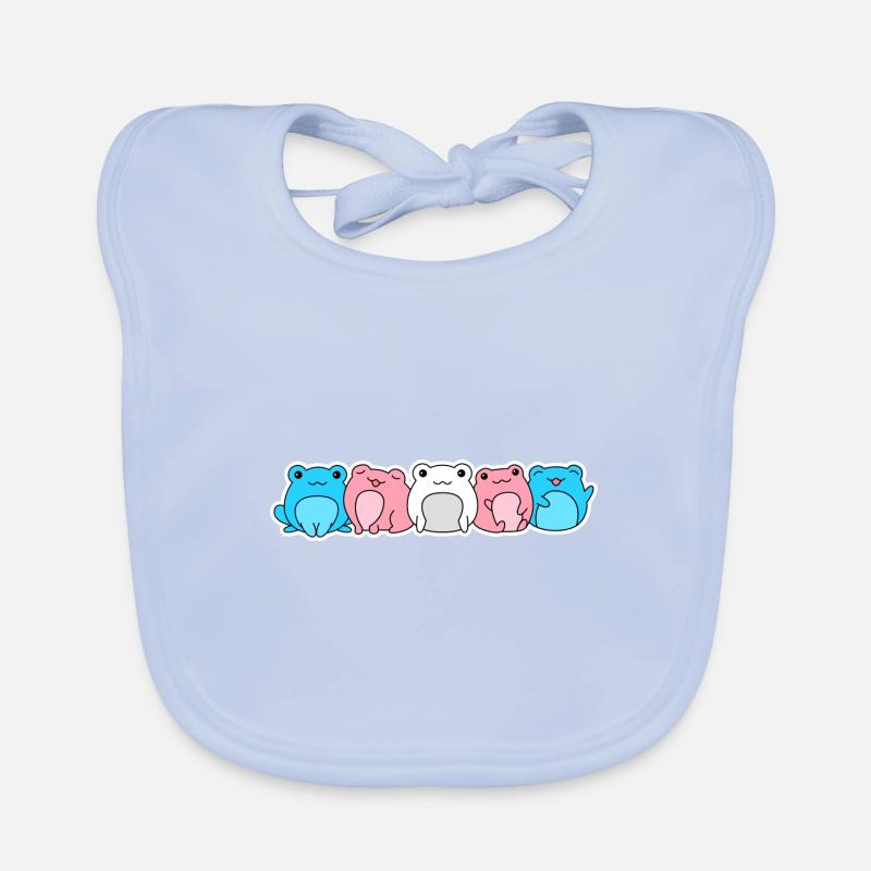 Conception de grenouille drapeau trans pour les personnes trans Bavoir bio Bébé