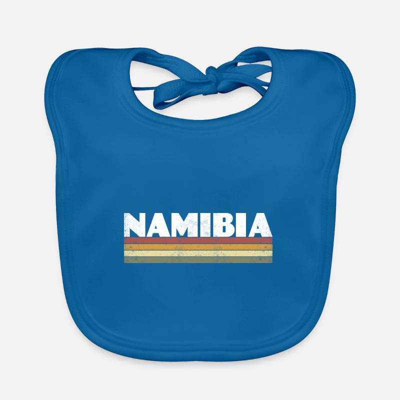 Namibie Vintage - Bavoir bio Bébé - bleu paon