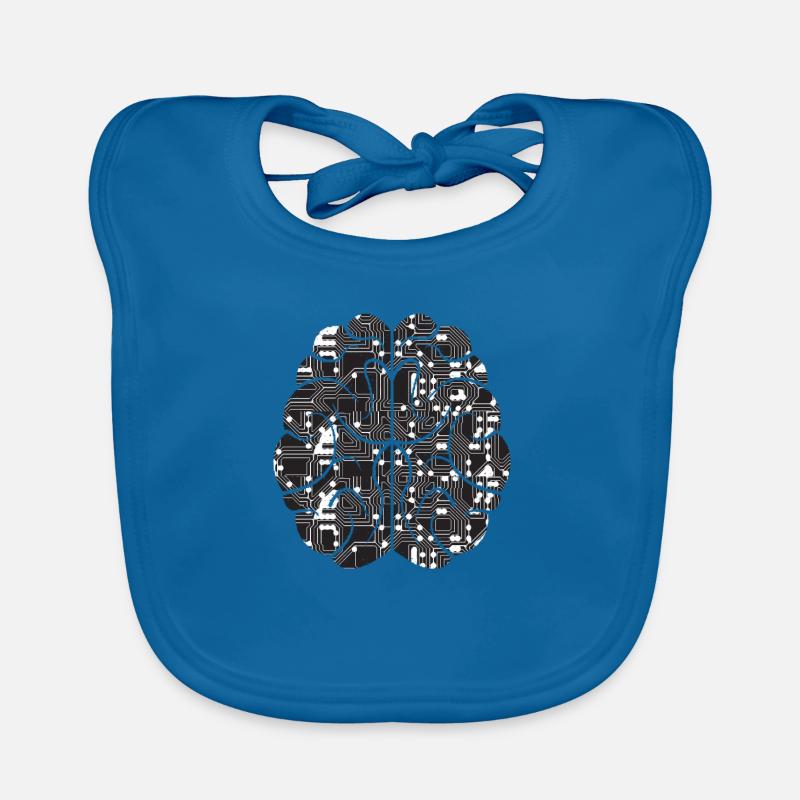 Computer PC brain logo design Organic Baby Bibs