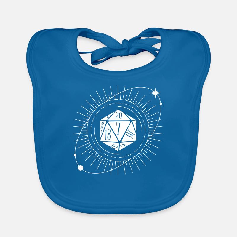 Dés d’espace de stylo et de papier - Bavoir bio Bébé - bleu paon