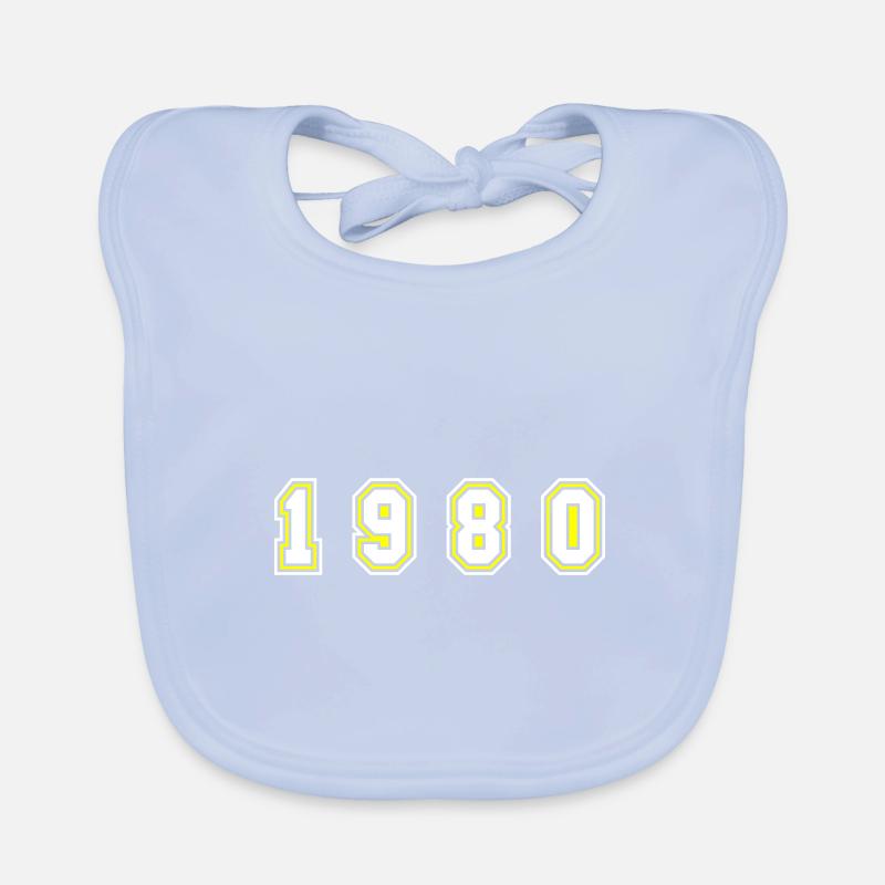 1980 Year Number Organic Baby Bibs