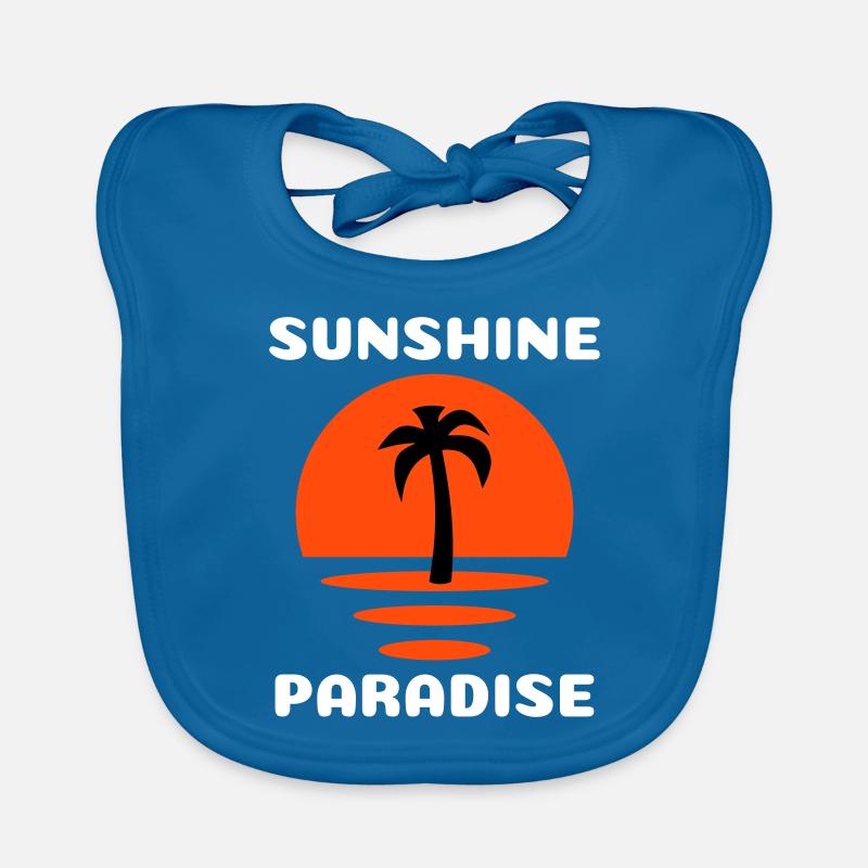 Sunshine, paradise (Half Sun, Palm Tree) Organic Baby Bibs