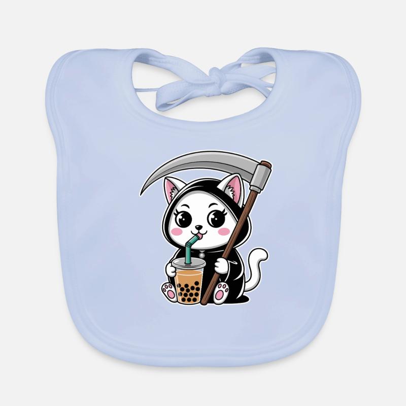 Grim Reaper Anime Chat Cerisier Fleur Bavoir bio Bébé