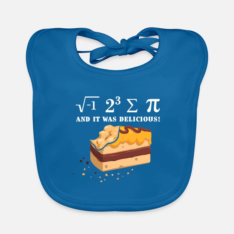 I 8 Sum Pi - J'ai mangé de la tarte - Math Math Math - Bavoir bio Bébé - bleu paon