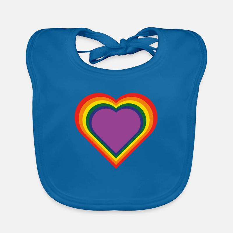 Rainbow heart Organic Baby Bibs