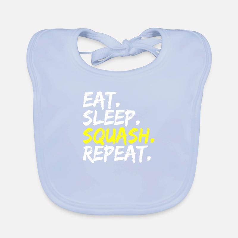 Eat Sleep Squash Repeat Squashtrainer Geschenkidee Baby Bio-Lätzchen