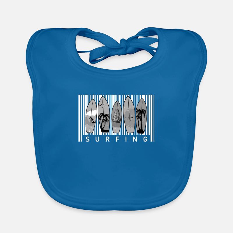 Surf Surfer Surfer - Bavoir bio Bébé - bleu paon