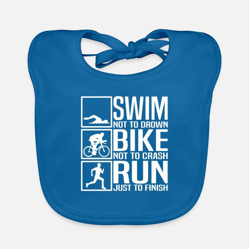 Triathlon - Bavoir bio Bébé - bleu paon