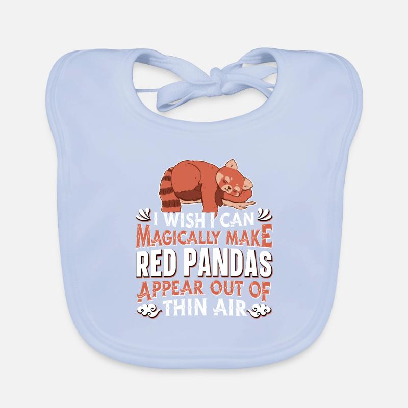 Chat Ours Panda Rouge Bavoir bio Bébé