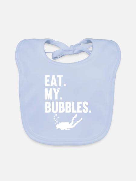 Scuba Tauchen Taucher Tauchsport - Baby Bio-Lätzchen - sky Blue - Vorne