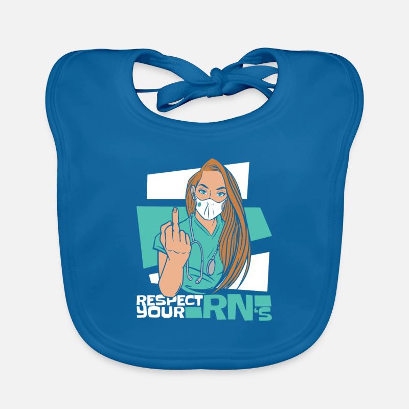Infirmier - Bavoir bio Bébé - bleu paon