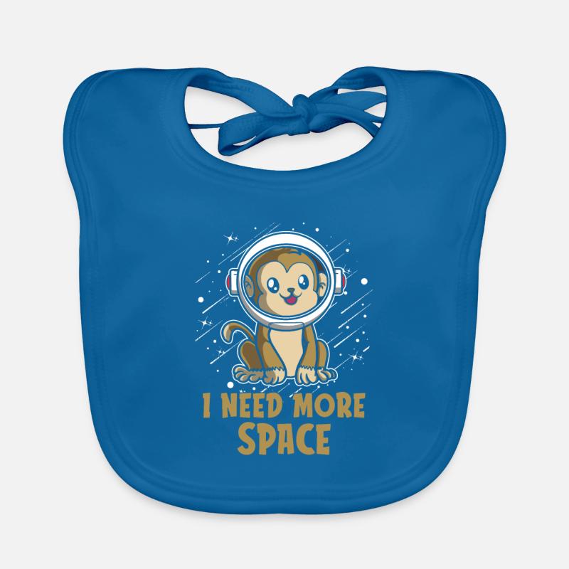 Astronaute singe J’ai besoin de plus d’espace Bavoir bio Bébé