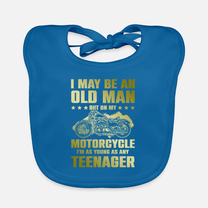 Motorcycle old man Organic Baby Bibs
